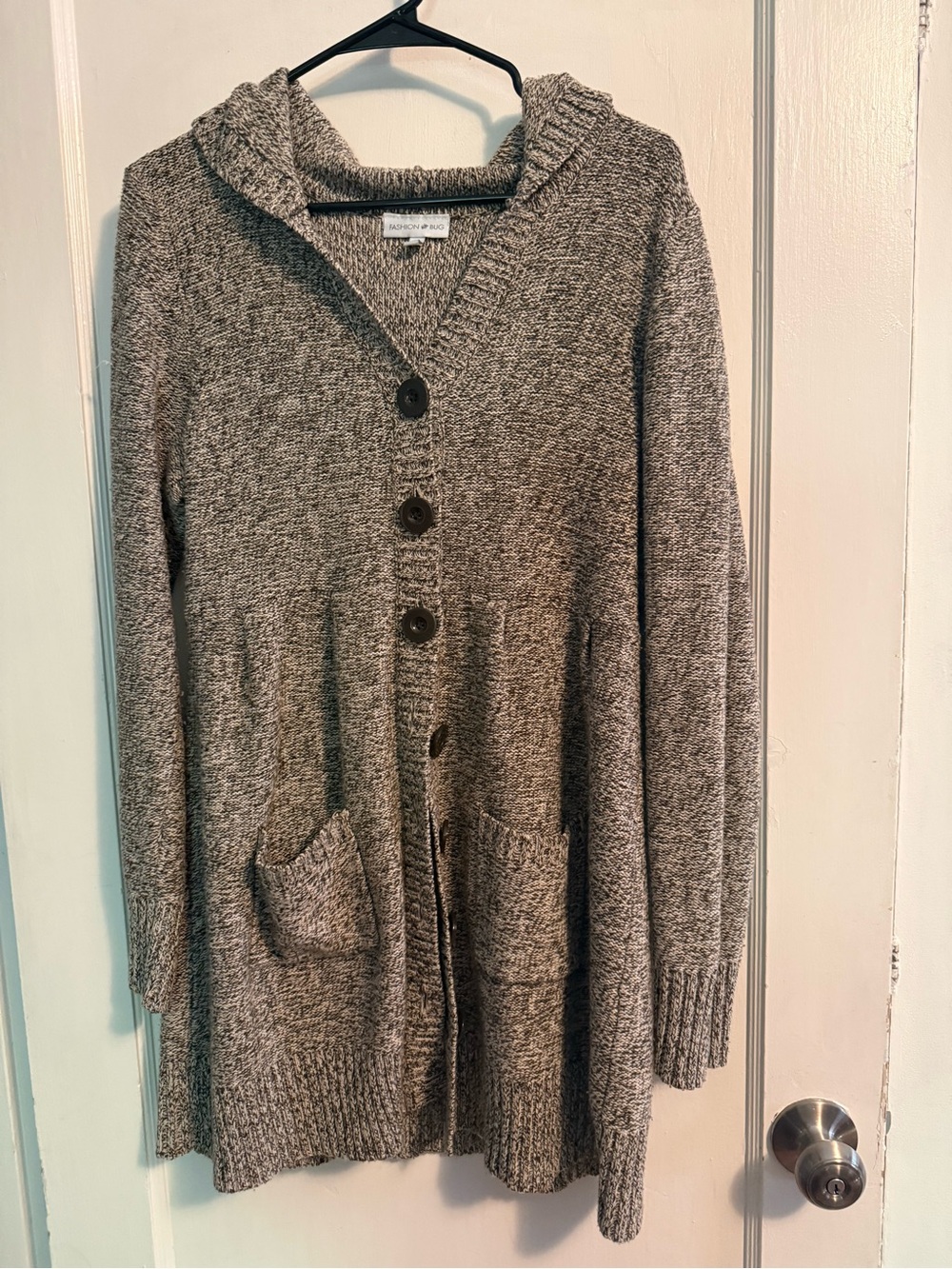 Fashion Bug Women's Hooded Button Long Cardigan